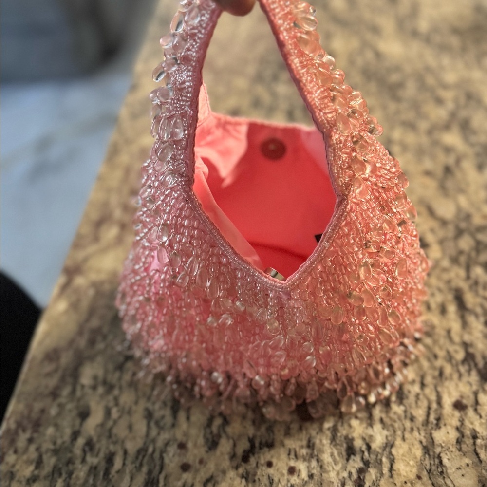Chic Pink Beaded Mini Bag